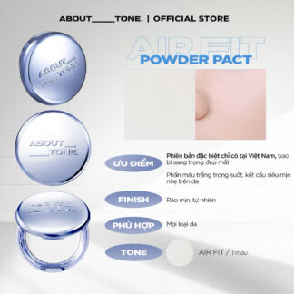 Phấn phủ dạng nén trong suốt mịn màng About Tone Air Fit Powder Pact 8g Blue Edition