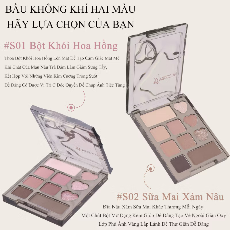 Bảng phấn mắt Veecci 10 ô mini 4.2g - Màu sắc Morandi dễ tán, trang điểm lâu trôi - Ảnh 2