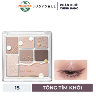 Bảng Phấn Mắt Judydoll 7 Màu - 15 Tông Tím Khói 8.5g