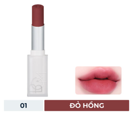 Son Mịn Lì B.O.M #01 Bitter Rose - Đỏ Hồng