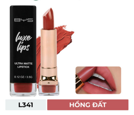 Son Thỏi Lì BYS Mịn Môi L341 Idolise - Hồng Đất